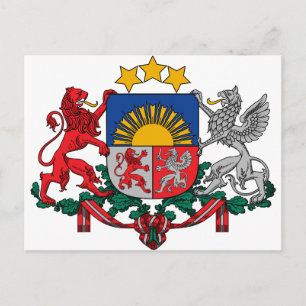 Carte Postale Armoiries de la Lettonie - Latvijas priori