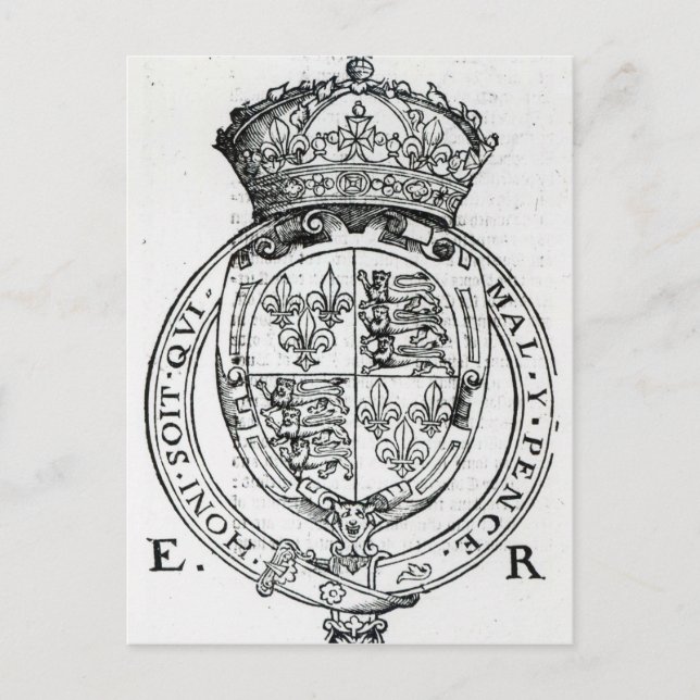 Carte Postale Armoiries de la reine Elizabeth I (Devant)