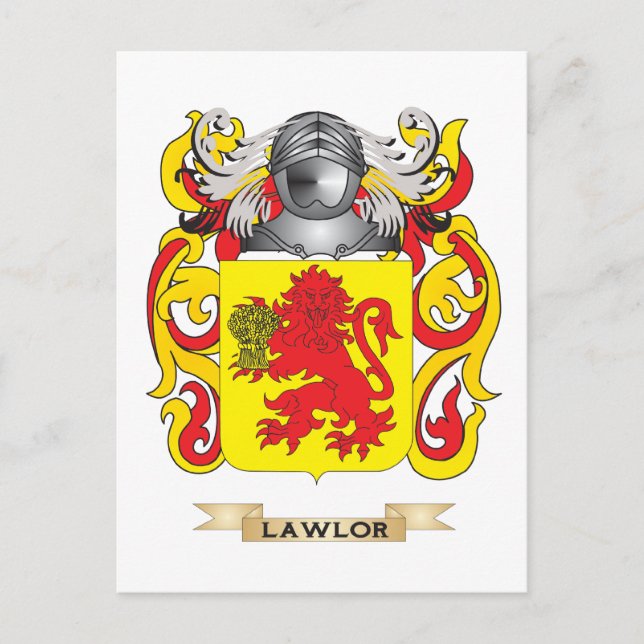 Carte Postale Armoiries de Lawlor (armoiries de famille) (Devant)