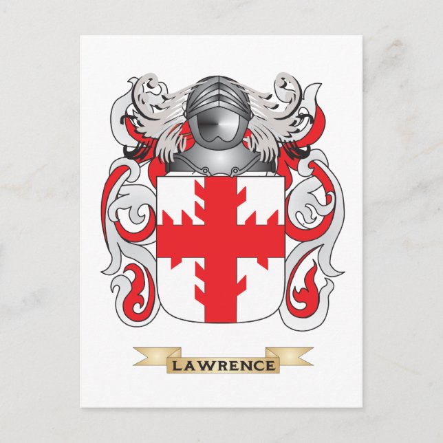 Carte Postale Armoiries de Lawrence (crête de famille) (Devant)
