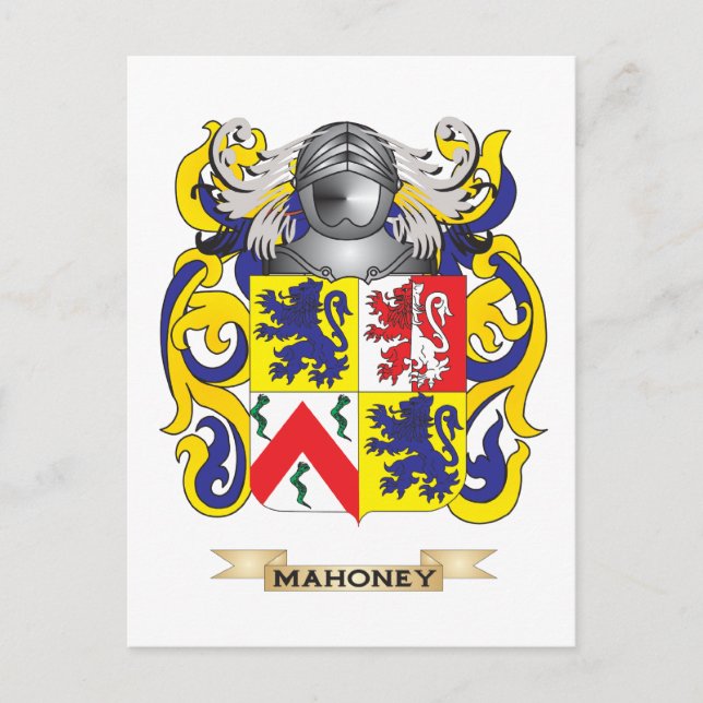 Carte Postale Armoiries de Mahoney (crête de famille) (Devant)