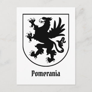 Carte Postale Armoiries de Poméranie Noir et Blanc Héraldique