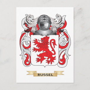Carte Postale Armoiries de Russel (Blason de Famille)