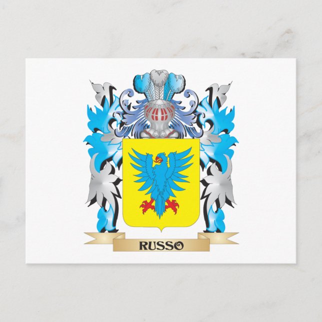 Carte Postale Armoiries de Russo - Armoiries de la famille (Devant)