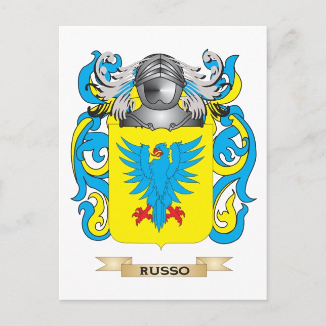 Carte Postale Armoiries de Russo (crête de famille) (Devant)