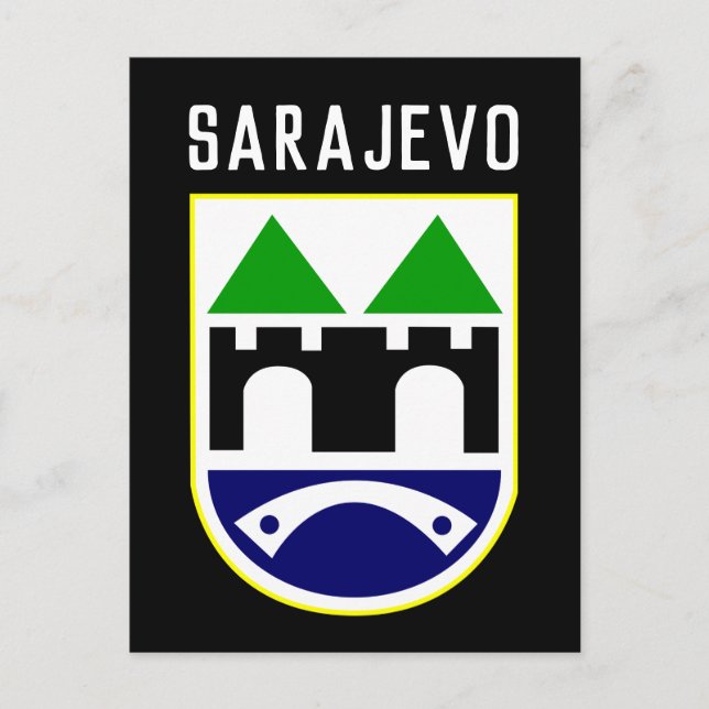 Carte Postale Armoiries de Sarajevo, Bosnie-Herzégovine (Devant)