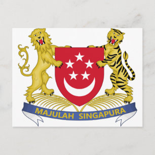 Carte Postale Armoiries de Singapour 新 加 坡 国 Emblème 徽