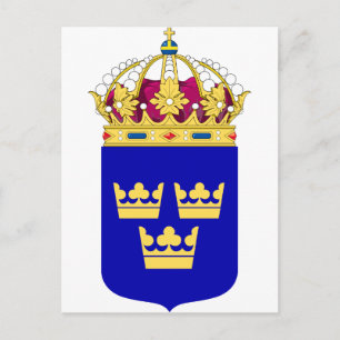 Carte Postale Armoiries de Suède Symbole officiel Logo