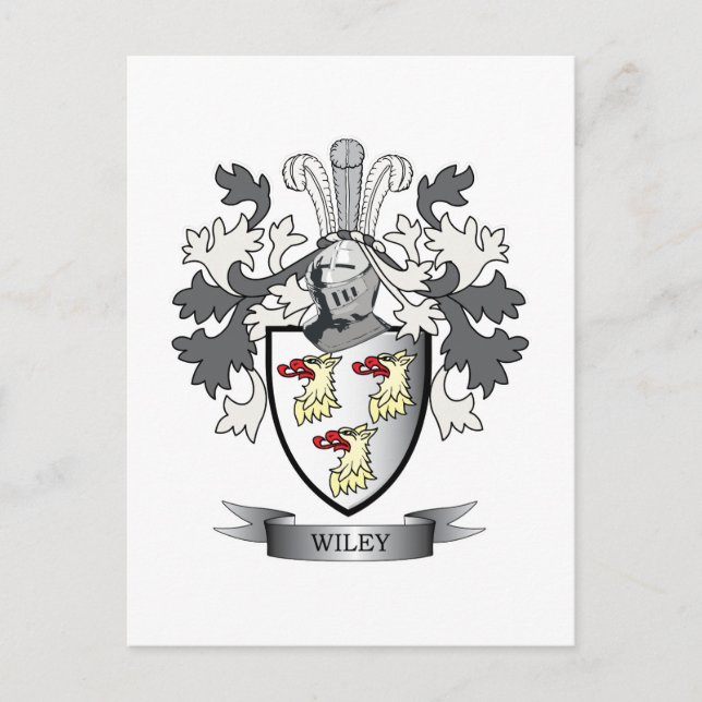 Carte Postale Armoiries de Wiley Family Crest (Devant)