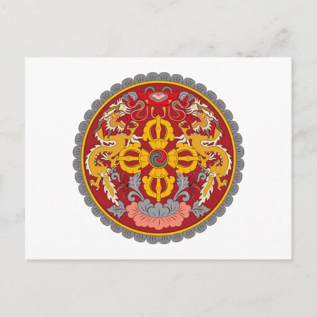 Carte Postale Armoiries du Bhoutan (Devant)