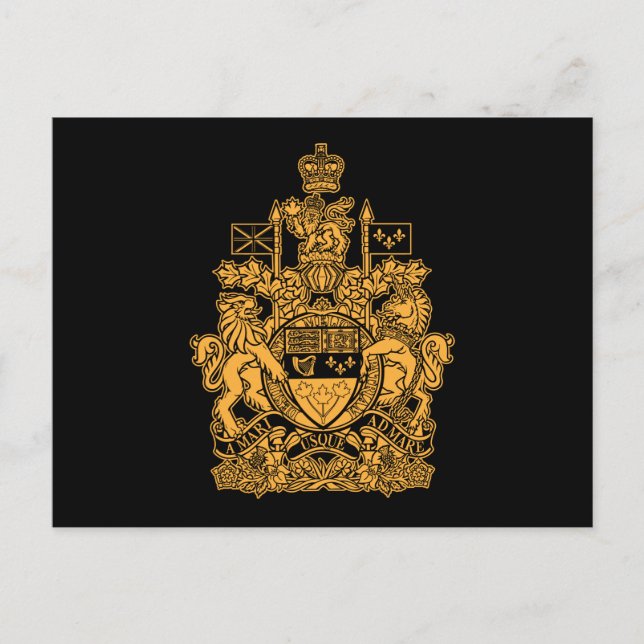 Carte Postale Armoiries du Canada - Crest du Canada (Devant)