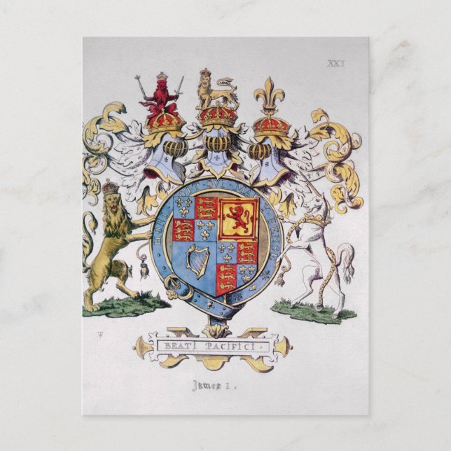 Carte Postale Armoiries du roi Jacques Ier d'Angleterre (Devant)