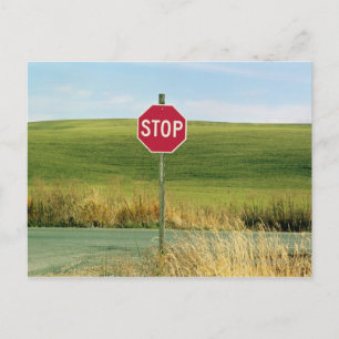 Carte Postale Arrêter de signer sur Country, Palouse, Washington