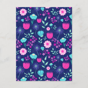 Carte Postale Arrière - plan à motif floral mignon