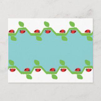 Carte Postale Arrière - plan bleu Ladybug Aucun texte