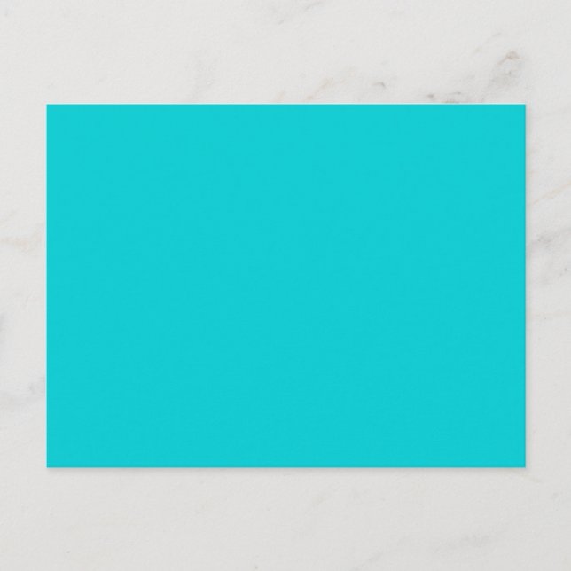 Carte Postale Arrière - plan couleur bleu turquoise Aqua Solid T (Devant)