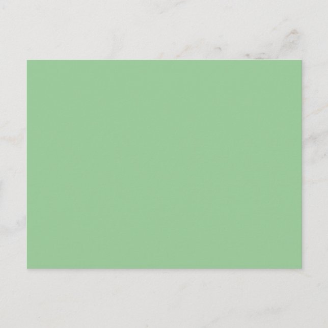 Carte Postale arrière - plan couleur solide vert 99CC99 Celadon (Devant)