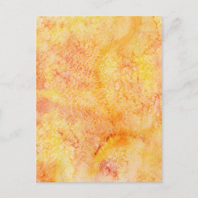 Carte Postale Arrière - plan d'aquarelle orange (Devant)