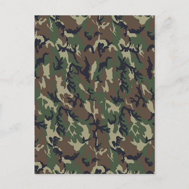 Carte Postale Arrière - plan de Camouflage de forêt militaire (Devant)