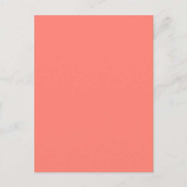 Carte Postale Arrière - plan de couleur Saumon rose uni rétro (Devant)