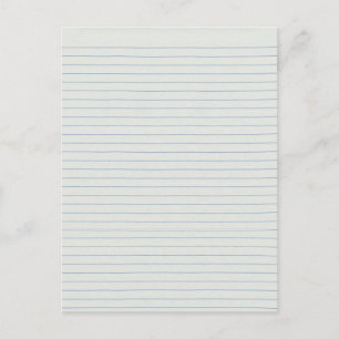 Carte Postale Arrière - plan de papier scolaire linéaire