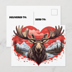 Carte Postale Arrière - plan en forme de coeur de l'Alaska