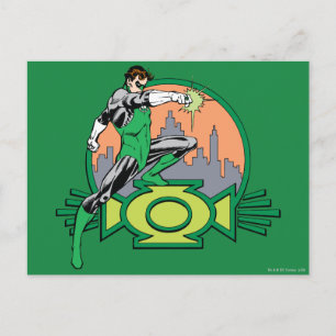 Carte Postale Arrière - plan et logo de Green Lantern City