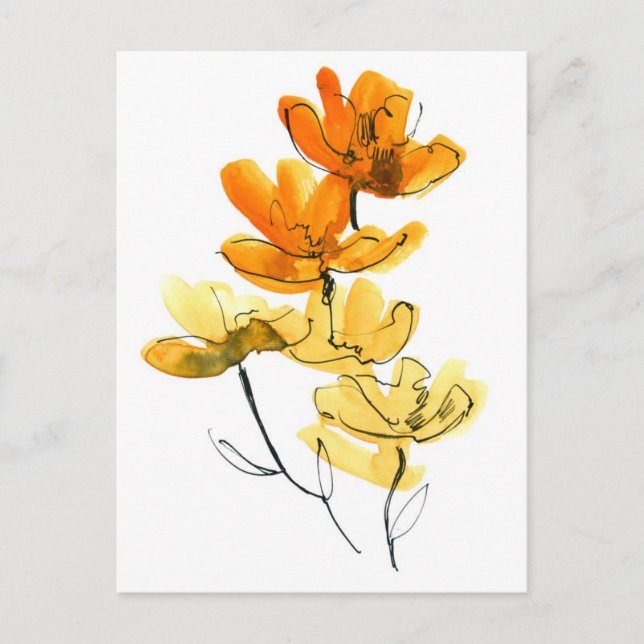 Carte Postale arrière - plan floral Abstrait (Devant)