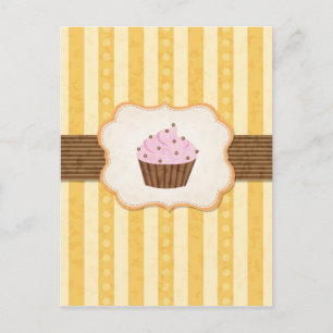 Carte Postale Arrière - plan vintage Cupcake