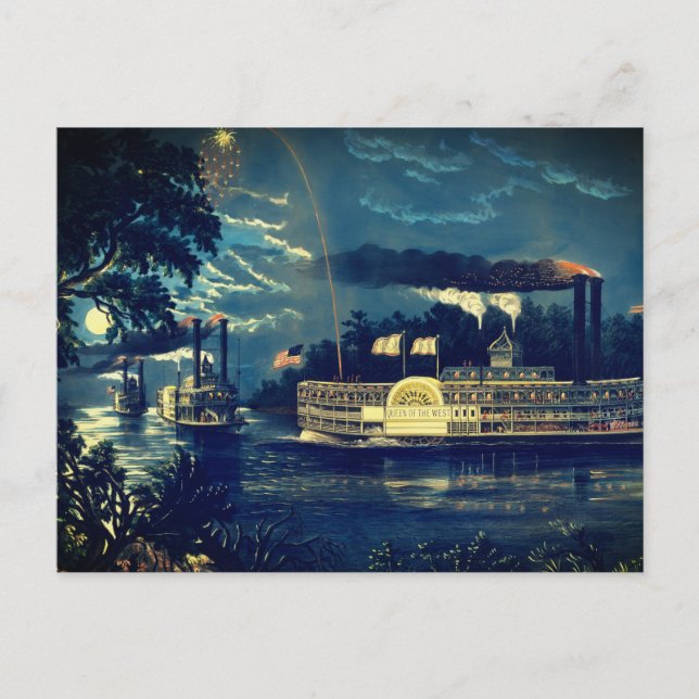 Carte Postale "Arrondir un pli" sur le Mississippi : (Devant)