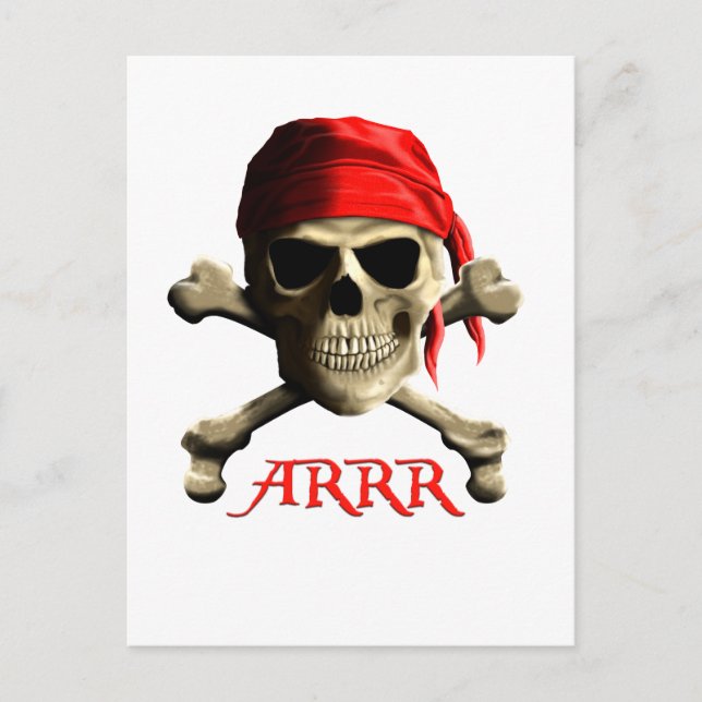 Carte Postale ARRR Parle Comme Un Jolly roger Pirate (Devant)