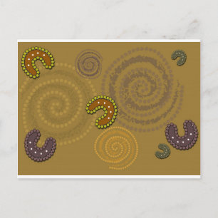 Carte Postale Art aborigène australien - Le rassemblement
