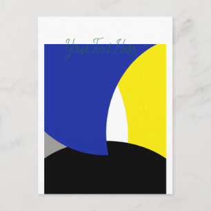 Carte Postale Art Abstrait bleu jaune