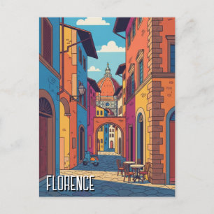 Carte Postale Art abstrait de voyage à Florence Italie