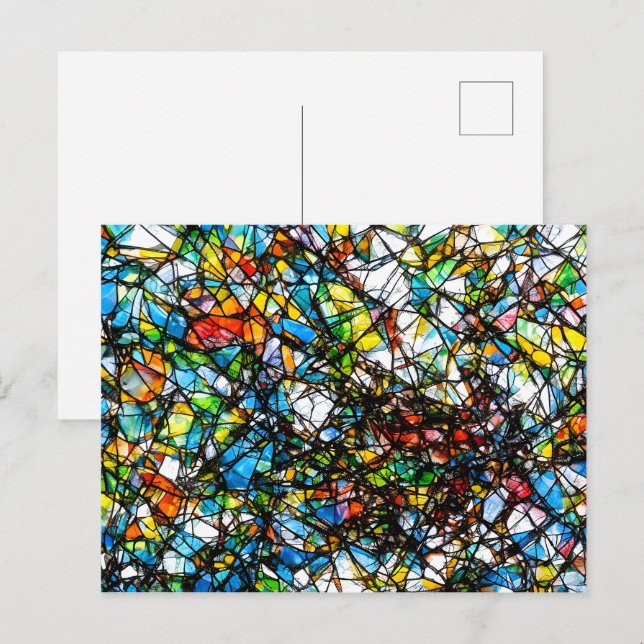 Carte Postale Art Abstrait en verre cassé (Devant / Derrière)