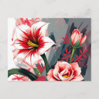Art Abstrait expressif d'Amaryllis et de Camellia
