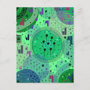 Carte Postale Art abstrait : Fruit Kiwi Vert