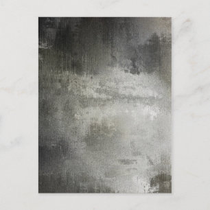 Carte Postale art abstrait grunge noir et blanc texturé