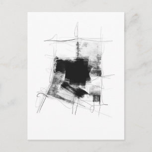 Carte Postale Art Abstrait minimaliste noir et blanc