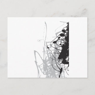 Carte Postale art abstrait noir et blanc vo1