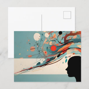 Carte Postale Art abstrait sur la santé mentale