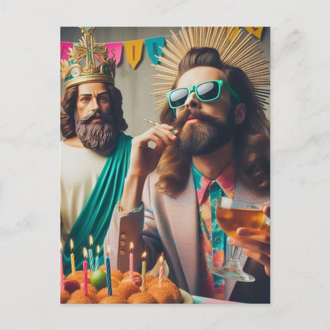 Carte Postale Art amusant généré par l'IA Joyeux Anniversaire Jé (Devant)