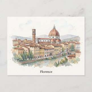 Carte Postale art aquarelle de Florence