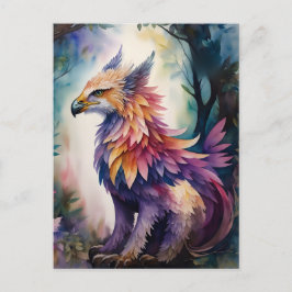 Carte Postale Art aquarelle de la griffe de la forêt