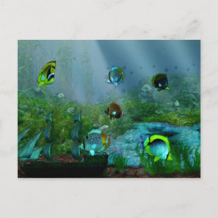 Carte Postale Art Aquraium de réservoir de poisson