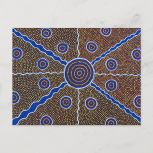 Carte Postale art autochtone peinture australie conception abstr