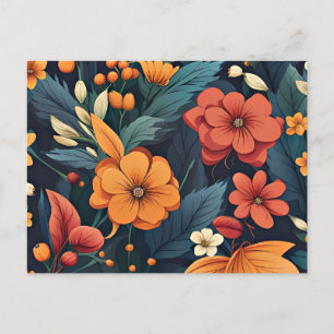 Carte Postale Art botanique, beau motif floral,