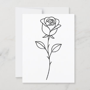 Carte Postale Art botanique minimaliste de rose en ligne