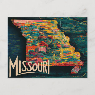 Carte Postale Art cartographique du Missouri