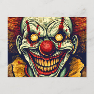 Carte Postale Art clown carnavalesque illustration